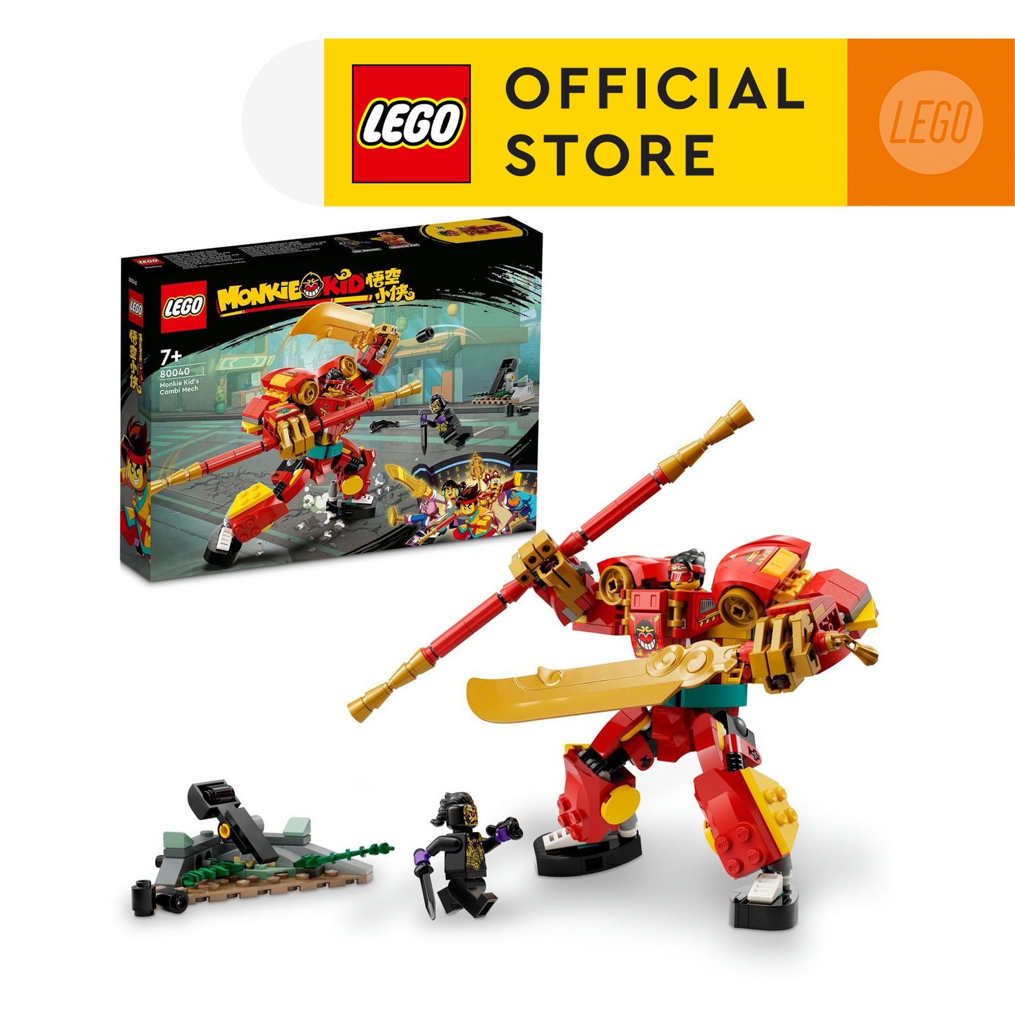 LEGO Monkie Kid 80040 Monkie Kid’s Combi Mech Building Toy Set (277 Pieces)